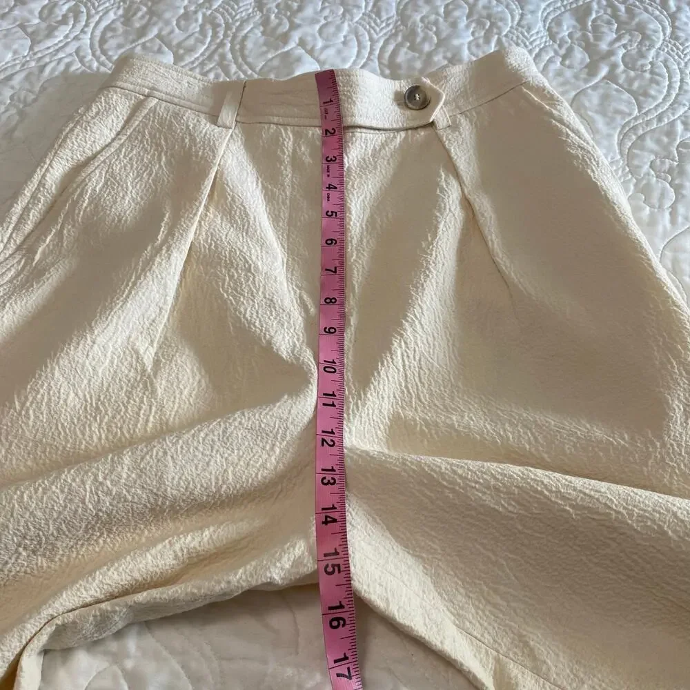King Tuckfield Pleated Crinkled Trousers Pant Women’s Size Medium Quiet Luxury
